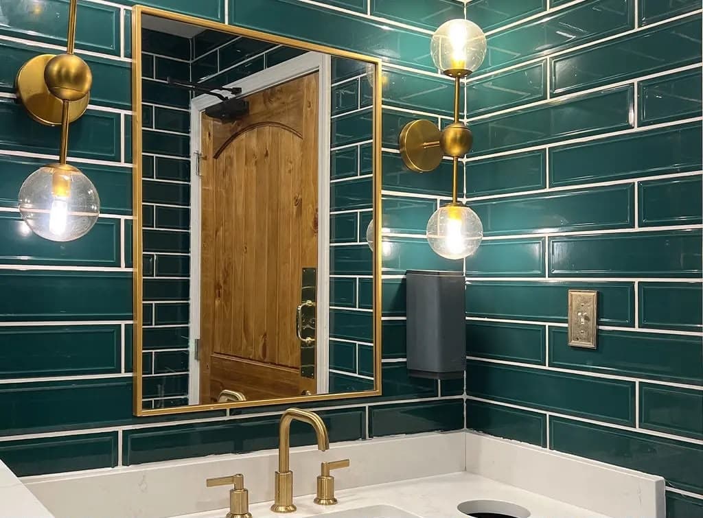 Detailed green tile installation by Reillywood